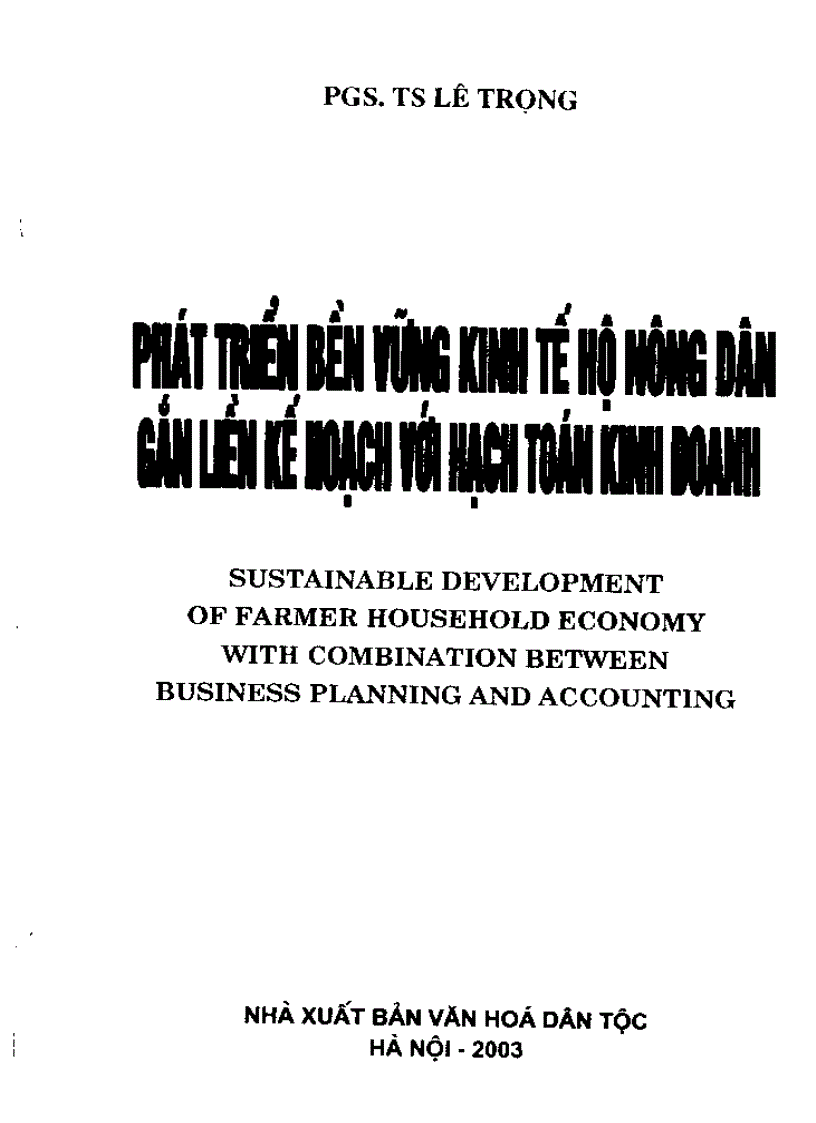 image for page Phát triển bền vững kinh tế hộ nông dân gắn liền kế hoạch với hạch toán kinh doanh