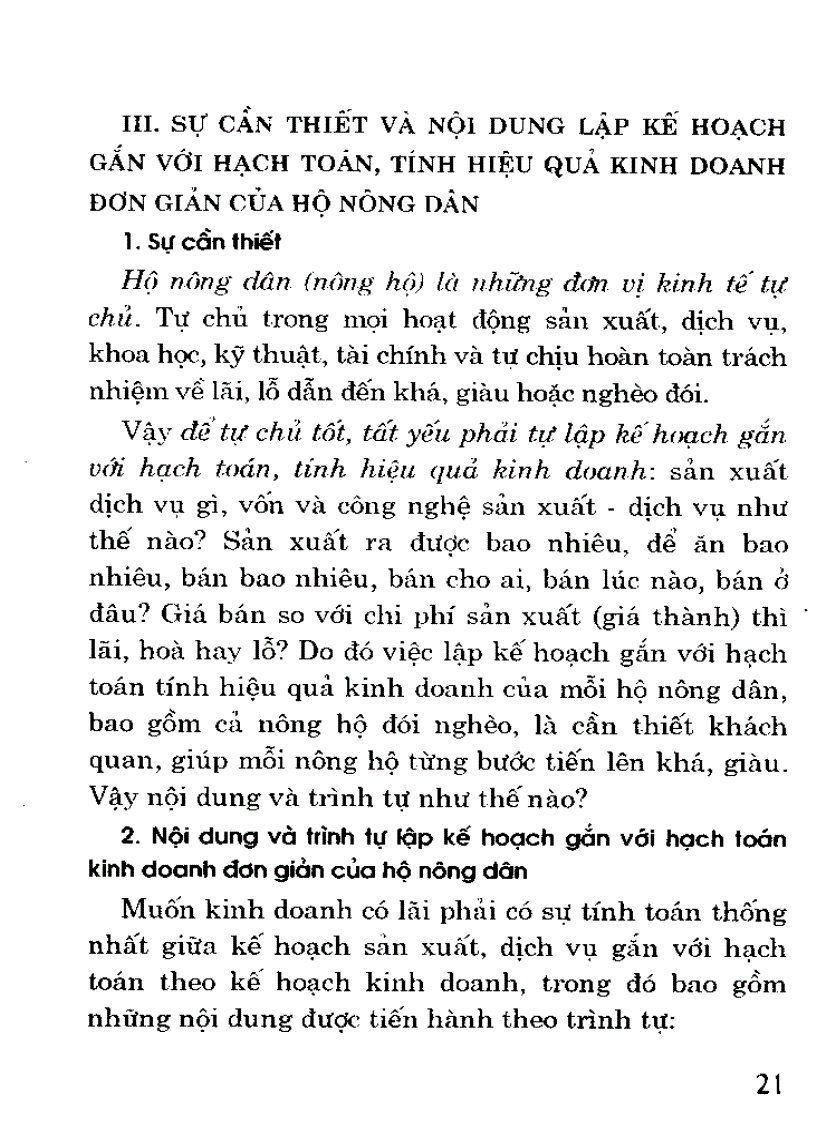 image for page Phát triển bền vững kinh tế hộ nông dân gắn liền kế hoạch với hạch toán kinh doanh
