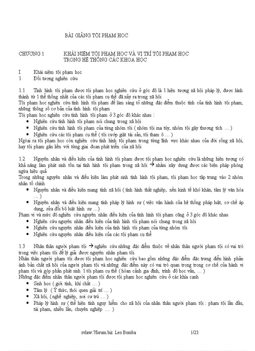 image for page Bài Giảng Tội Phạm Học 1