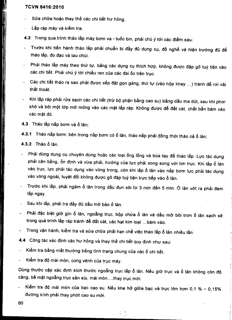 image for page TCVN 8416 2010 Công trình thuỷ lợi Quy trình quản lý vận hành duy tu bảo dưỡng trạm bơm và tuốc binh