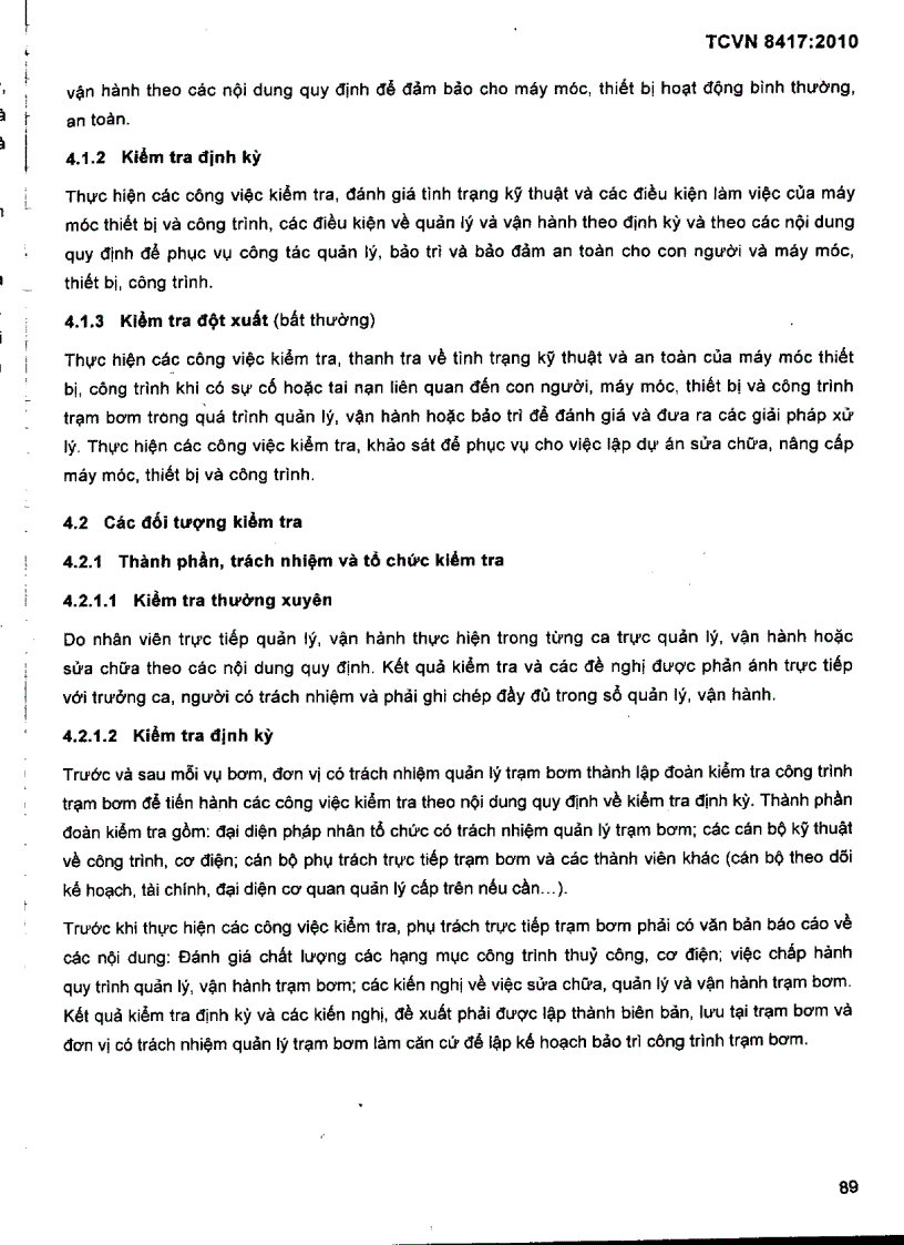 image for page TCVN 8417 2010 Công trình thuỷ lợi Quy trình quản lý vận hành duy tu bảo dưỡng trạm bơm điện
