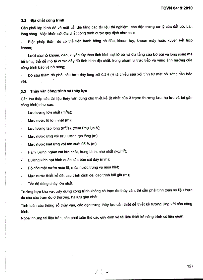 image for page TCVN 8419 2010 Công trình thuỷ lợi Thiết kế công trình bảo vệ bờ sông để chống lũ