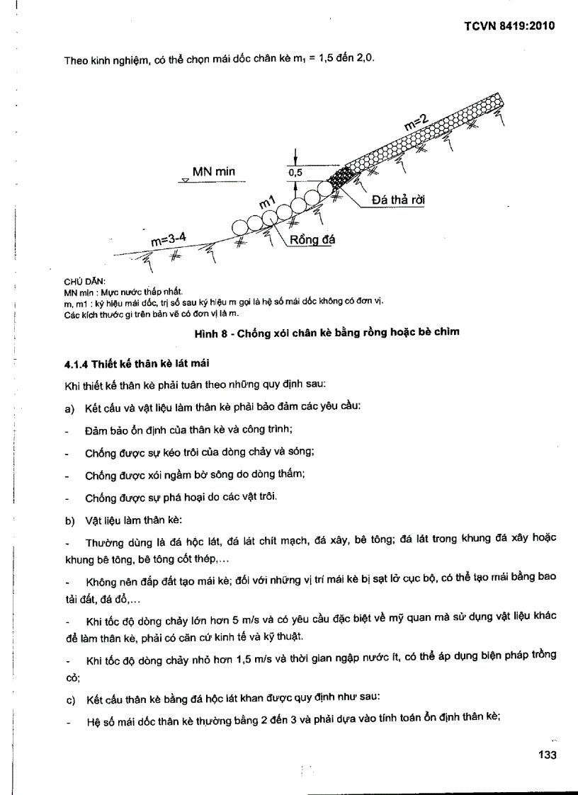 image for page TCVN 8419 2010 Công trình thuỷ lợi Thiết kế công trình bảo vệ bờ sông để chống lũ