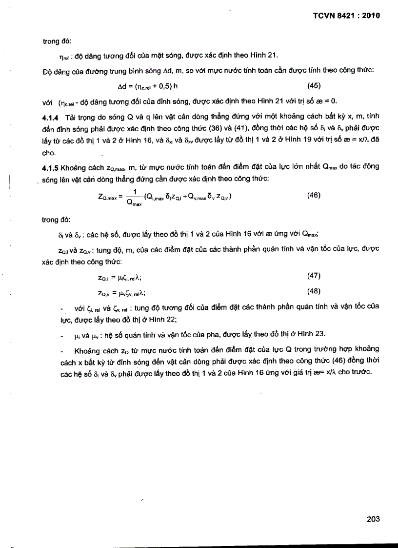 image for page TCVN 8421 2010 Công trình thuỷ lợi Tải trọng và lực tác dụng lên công trình do sóng và tàu