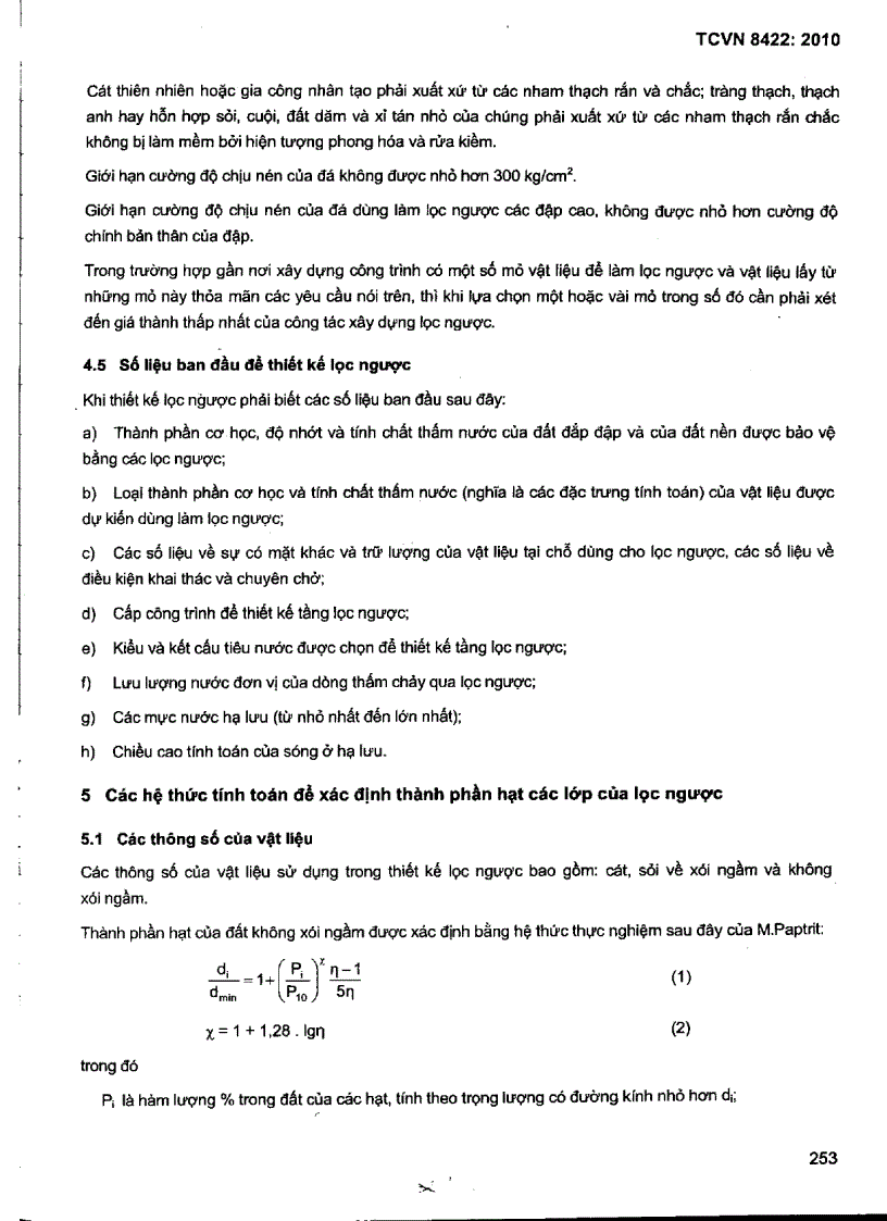 image for page TCVN 8422 2010 Công trình thuỷ lợi Thiết kế tầng lọc ngược công trình thủy công