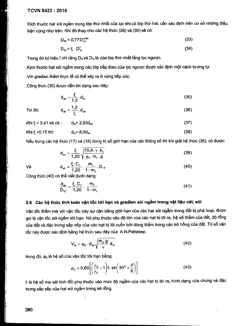 image for page TCVN 8422 2010 Công trình thuỷ lợi Thiết kế tầng lọc ngược công trình thủy công