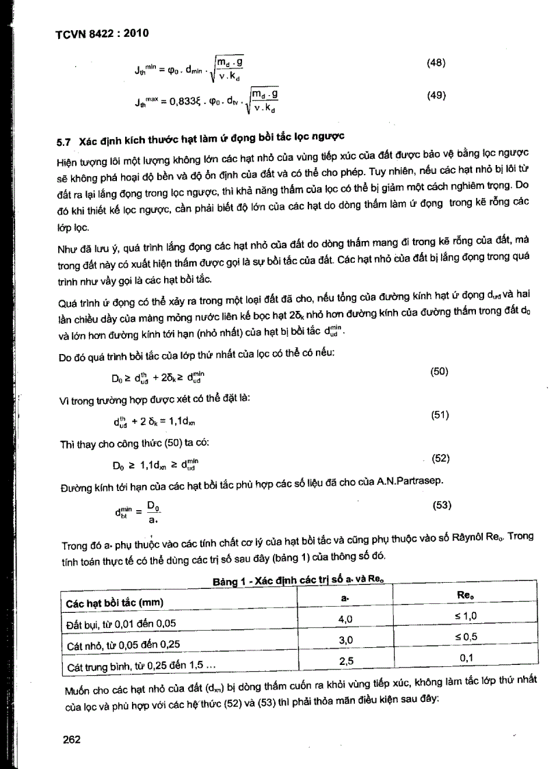 image for page TCVN 8422 2010 Công trình thuỷ lợi Thiết kế tầng lọc ngược công trình thủy công