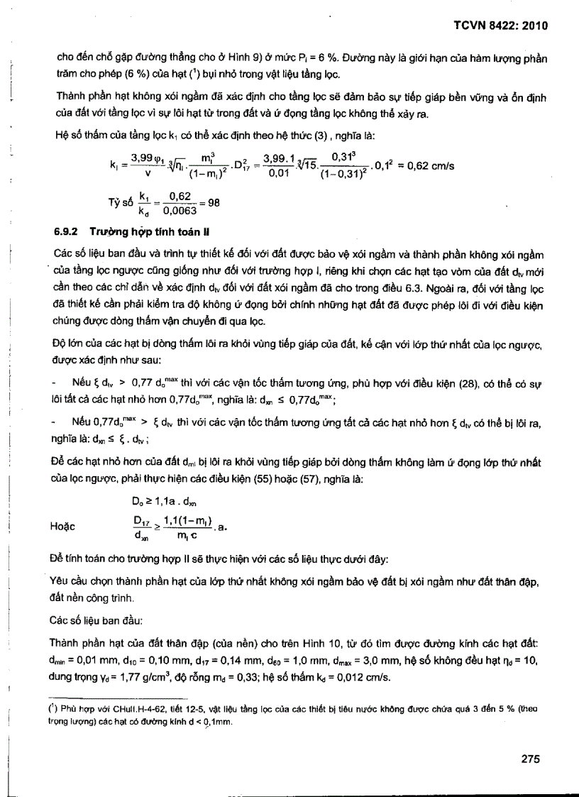 image for page TCVN 8422 2010 Công trình thuỷ lợi Thiết kế tầng lọc ngược công trình thủy công