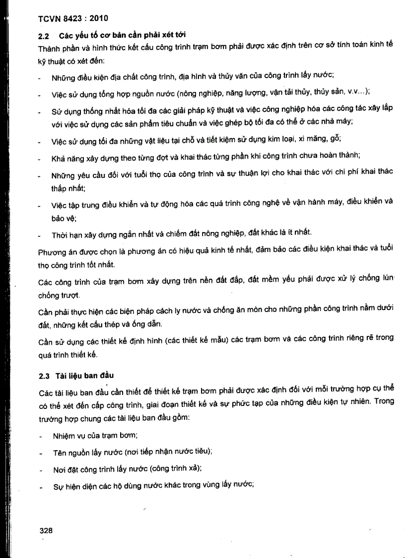 image for page TCVN 8423 2010 Công trình thuỷ lợi Trạm bơm tưới tiêu nước yêu cầu thiết kế công trình thủy công