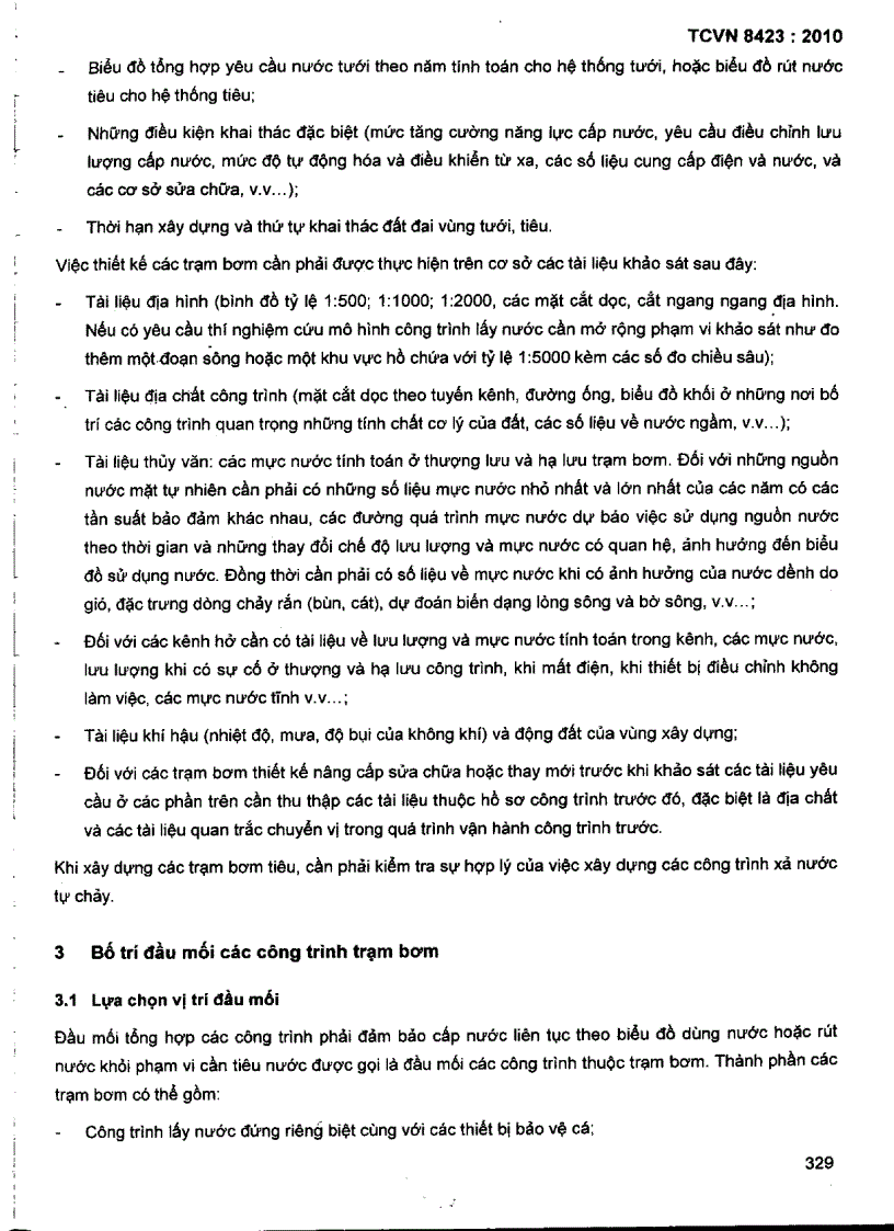 image for page TCVN 8423 2010 Công trình thuỷ lợi Trạm bơm tưới tiêu nước yêu cầu thiết kế công trình thủy công