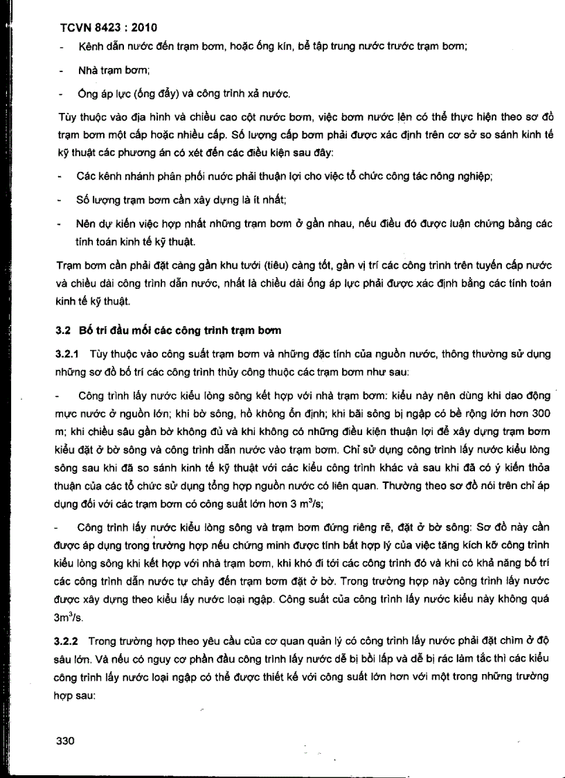 image for page TCVN 8423 2010 Công trình thuỷ lợi Trạm bơm tưới tiêu nước yêu cầu thiết kế công trình thủy công
