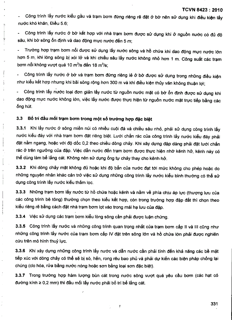 image for page TCVN 8423 2010 Công trình thuỷ lợi Trạm bơm tưới tiêu nước yêu cầu thiết kế công trình thủy công