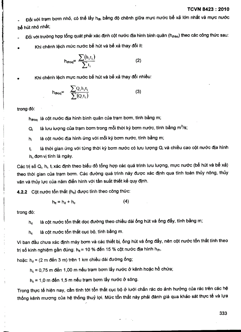 image for page TCVN 8423 2010 Công trình thuỷ lợi Trạm bơm tưới tiêu nước yêu cầu thiết kế công trình thủy công