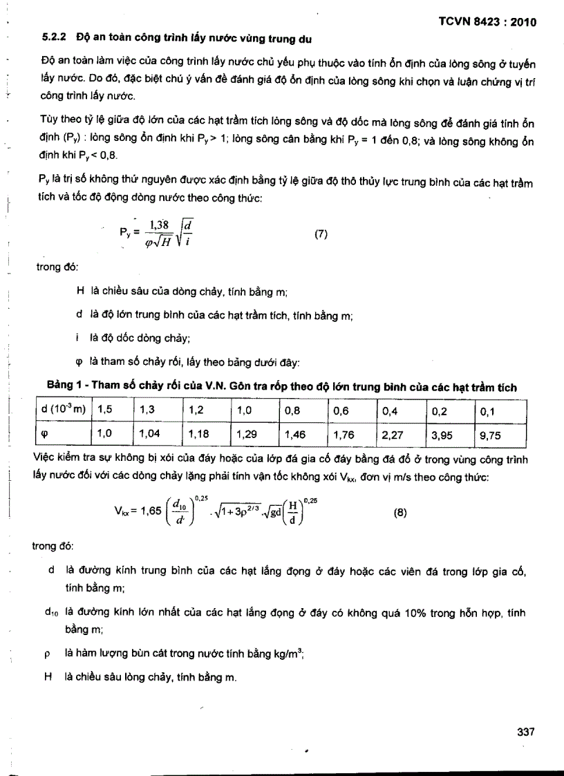 image for page TCVN 8423 2010 Công trình thuỷ lợi Trạm bơm tưới tiêu nước yêu cầu thiết kế công trình thủy công