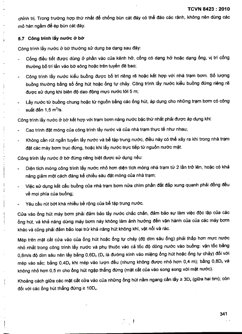 image for page TCVN 8423 2010 Công trình thuỷ lợi Trạm bơm tưới tiêu nước yêu cầu thiết kế công trình thủy công
