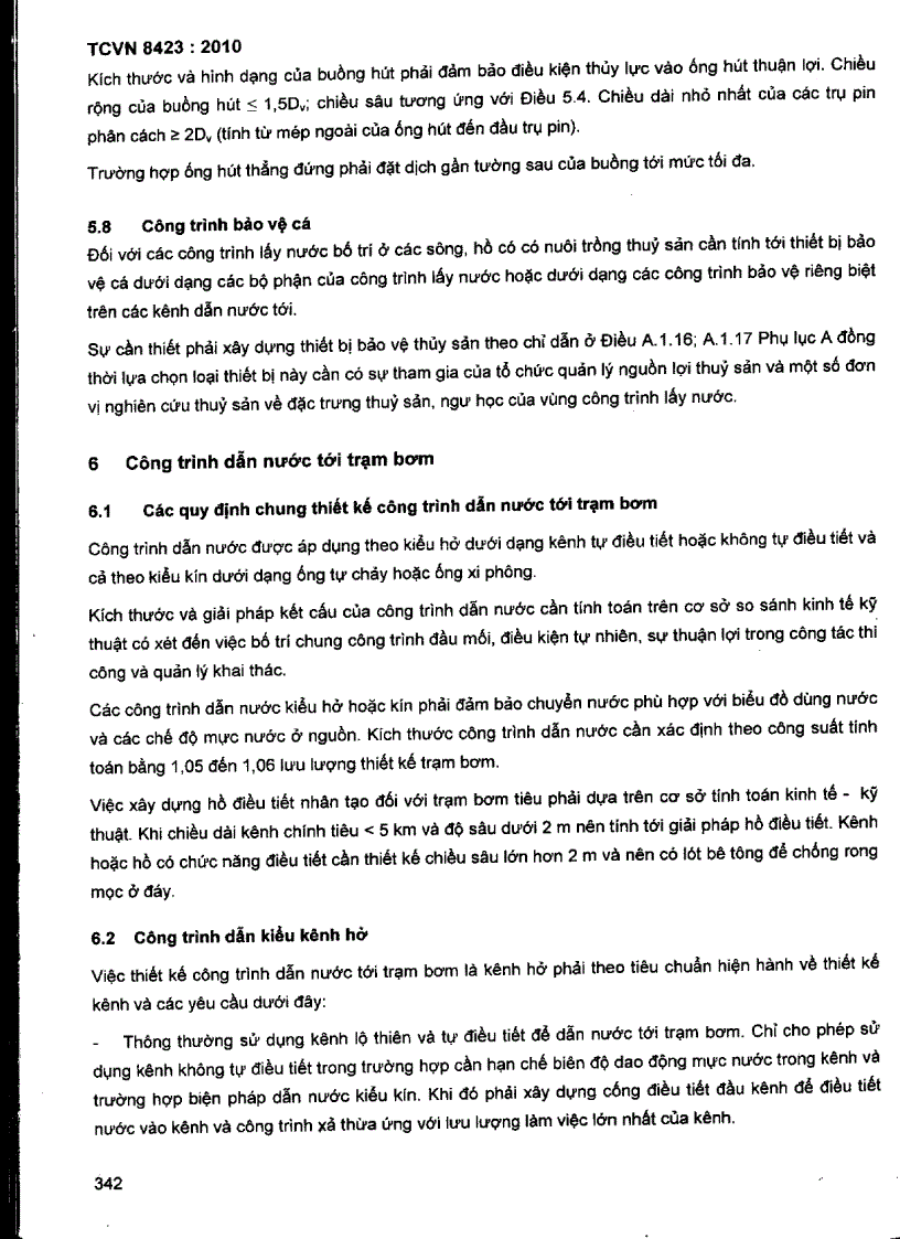 image for page TCVN 8423 2010 Công trình thuỷ lợi Trạm bơm tưới tiêu nước yêu cầu thiết kế công trình thủy công