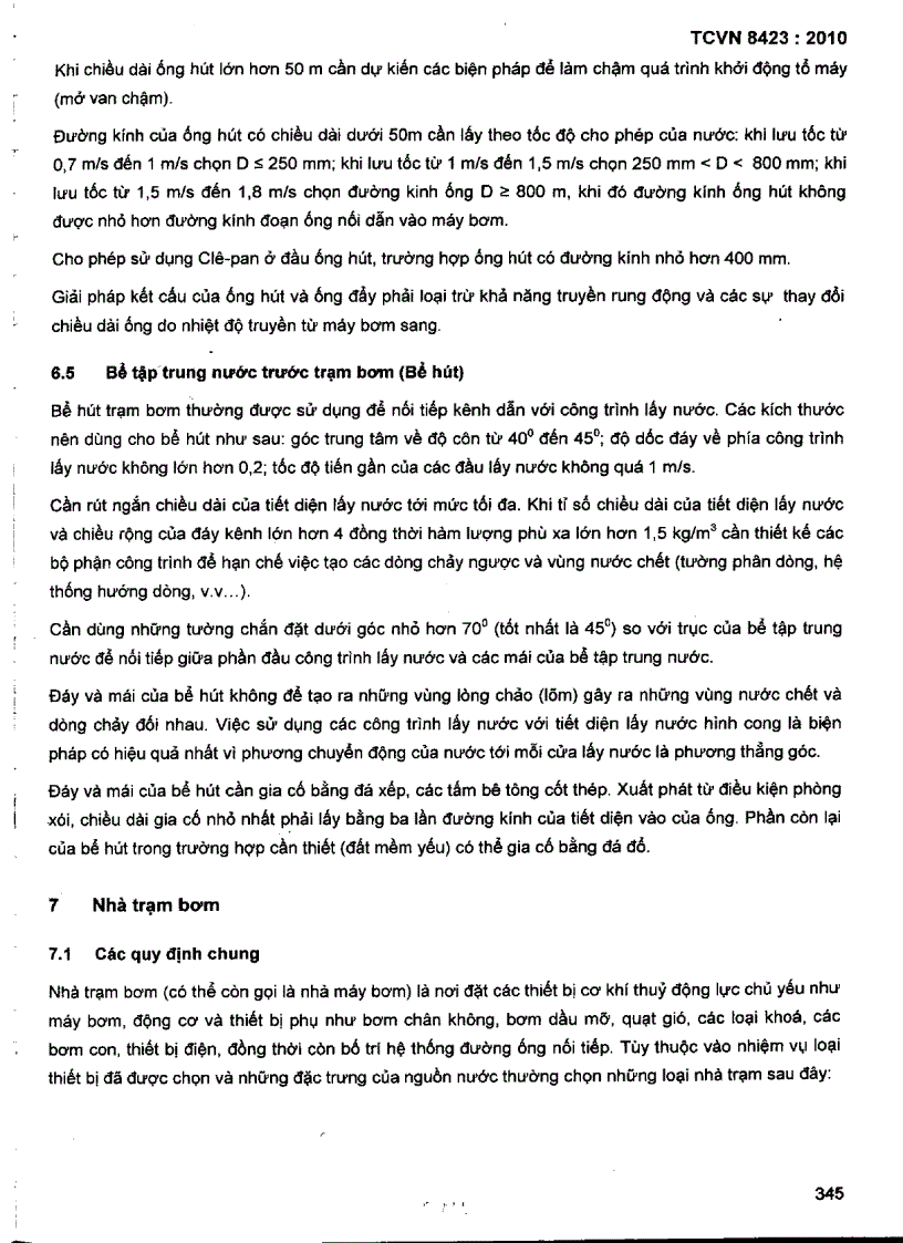 image for page TCVN 8423 2010 Công trình thuỷ lợi Trạm bơm tưới tiêu nước yêu cầu thiết kế công trình thủy công