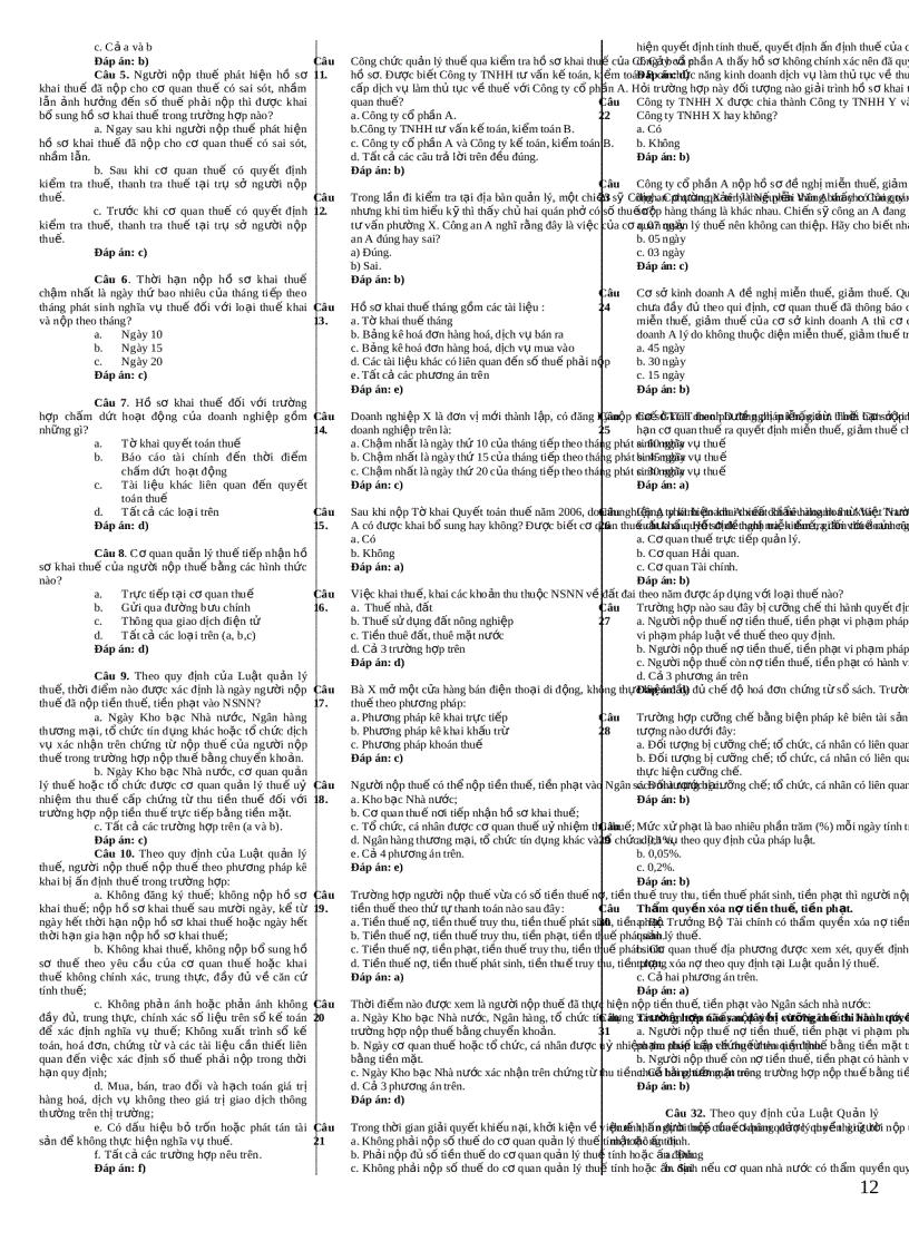 image for page Bộ đề thi và đáp án thi trắc nghiệm trực tuyến cho công chức đã hoàn thành chương trình đào tạo công chức mới ngành thuế