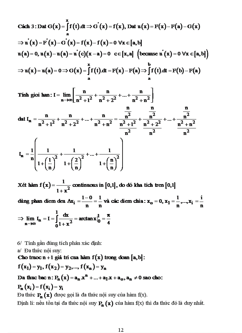 image for page Tích phân xác định định lý và những bài toán hay