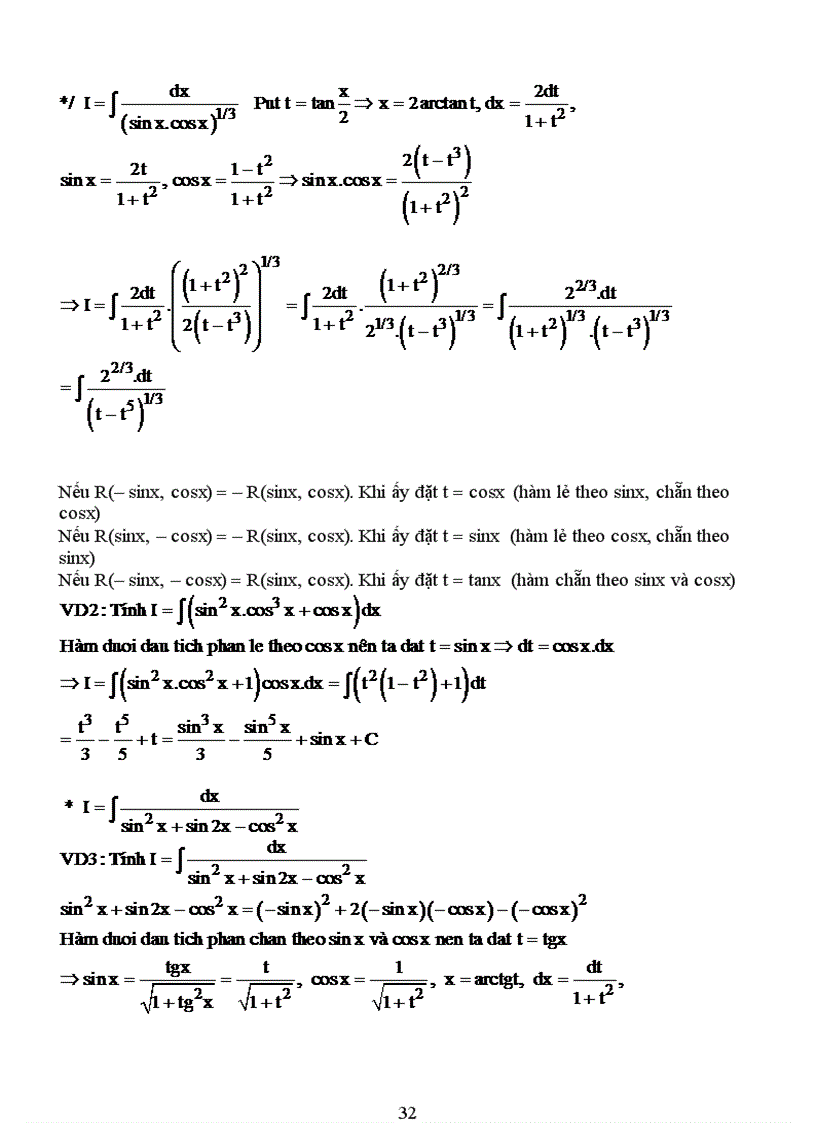 image for page Phương pháp và bài tập tích phân hàm lượng giác