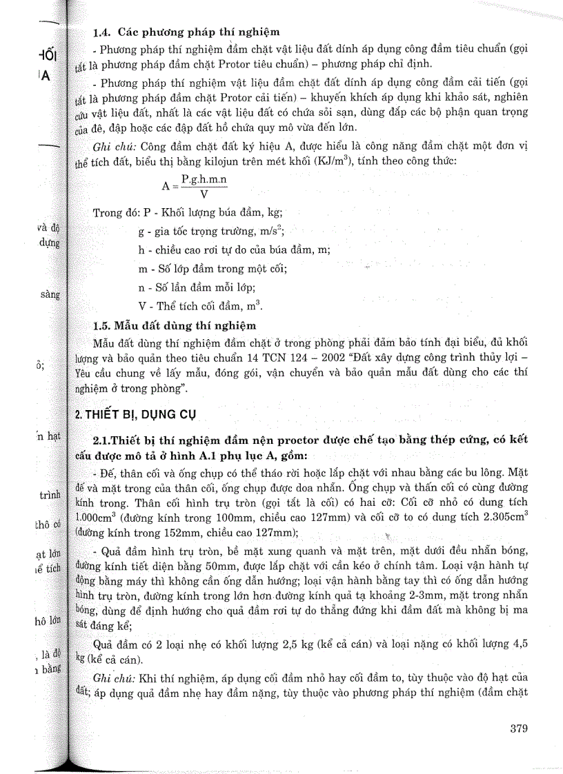 image for page Tiêu chuẩn ngành 14 TCN 135 2005 Đất xây dựng công trình thuỷ lợi phương pháp xác định khối lượng thể tích khô lớn nhất và độ nén tốt nhất của vật liệu đất dính trong phòng thí nghiệm
