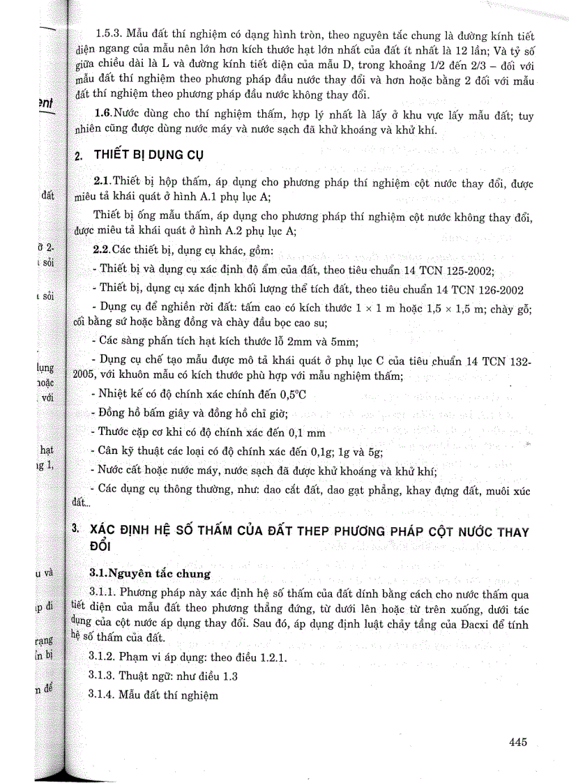 image for page Tiêu chuẩn ngành 14 TCN 139 2005 Đất xây dựng công trình thuỷ lợi phương pháp xác định hệ số thấm của đất trong phòng thí nghiệm Tiêu chuẩn ngành Thuỷ Lợi