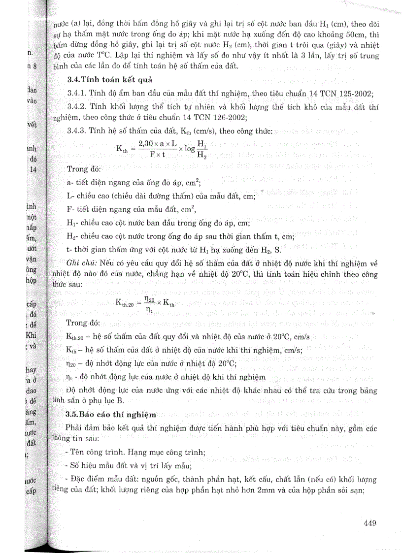 image for page Tiêu chuẩn ngành 14 TCN 139 2005 Đất xây dựng công trình thuỷ lợi phương pháp xác định hệ số thấm của đất trong phòng thí nghiệm Tiêu chuẩn ngành Thuỷ Lợi
