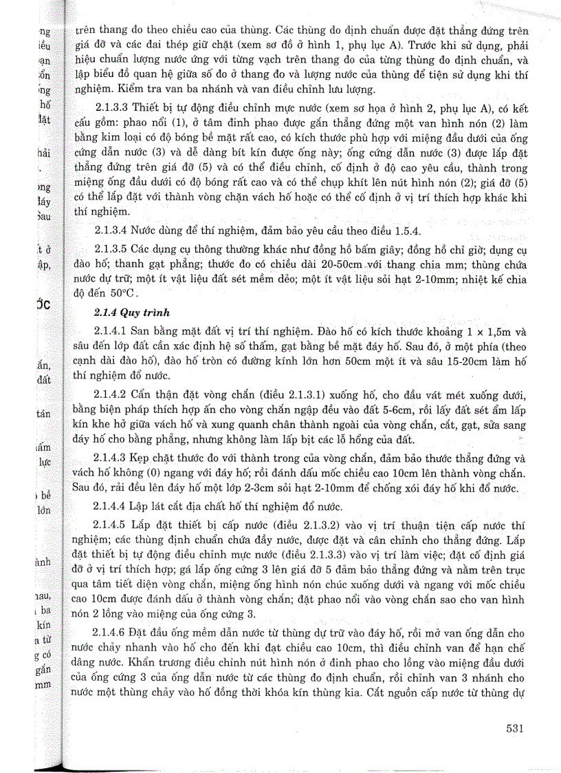 image for page Phương pháp xác định độ thấm nước của đất bằng cách đổ nước thí nghiệm trong hố đào và trong hố khoan