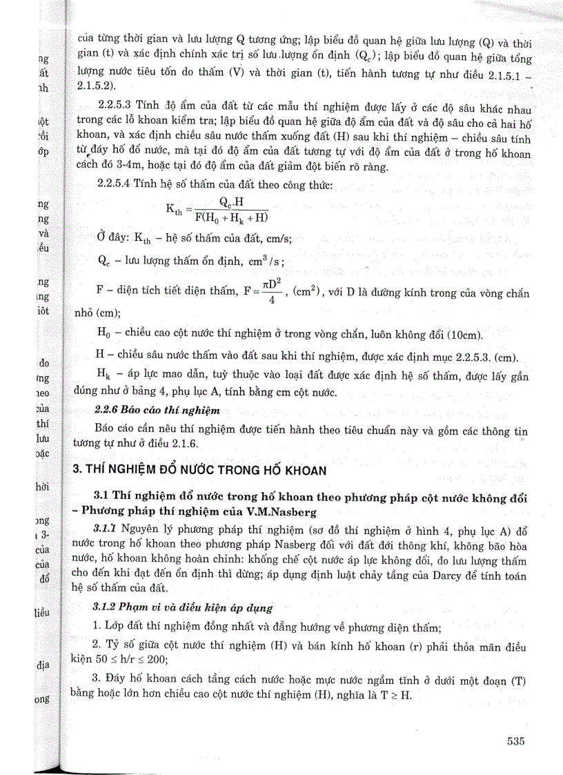 image for page Phương pháp xác định độ thấm nước của đất bằng cách đổ nước thí nghiệm trong hố đào và trong hố khoan
