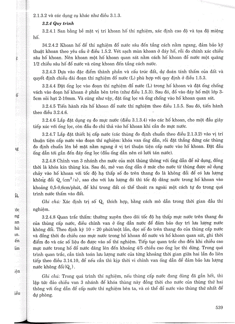 image for page Phương pháp xác định độ thấm nước của đất bằng cách đổ nước thí nghiệm trong hố đào và trong hố khoan