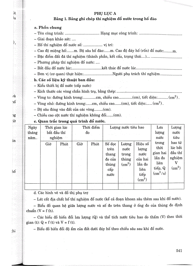 image for page Phương pháp xác định độ thấm nước của đất bằng cách đổ nước thí nghiệm trong hố đào và trong hố khoan