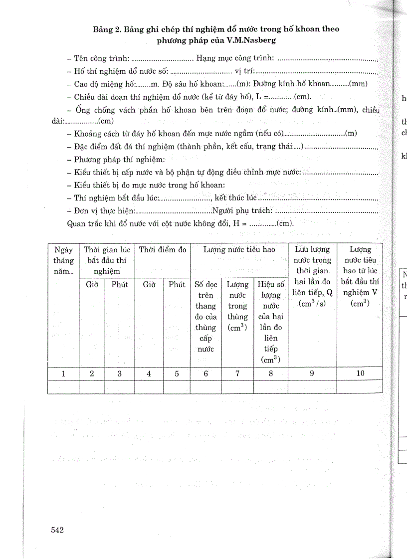 image for page Phương pháp xác định độ thấm nước của đất bằng cách đổ nước thí nghiệm trong hố đào và trong hố khoan