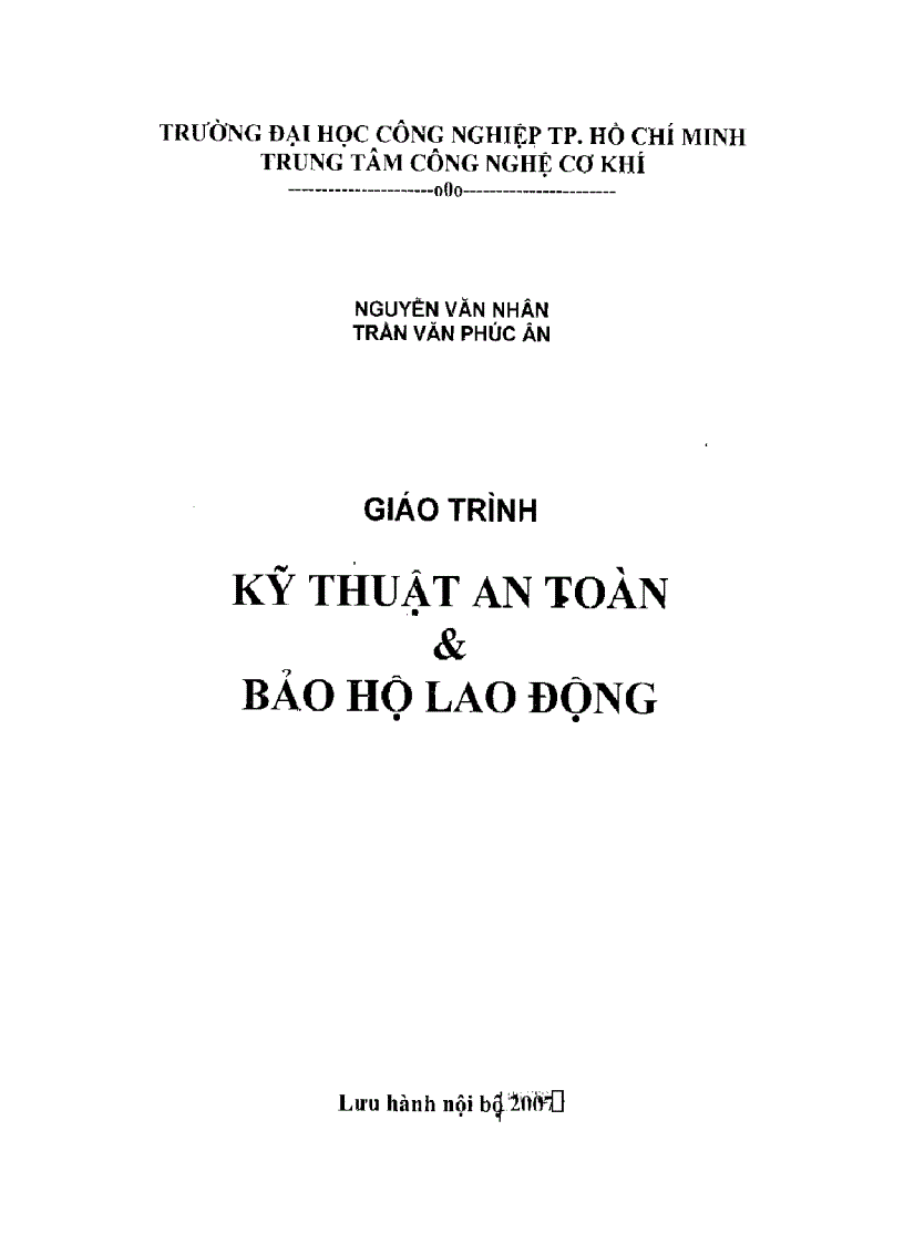 image for page Kỹ thuật an toàn và bảo hộ lao động
