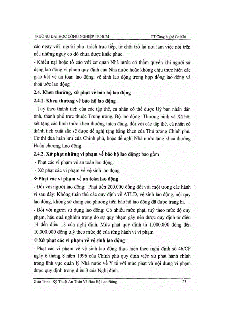 image for page Kỹ thuật an toàn và bảo hộ lao động