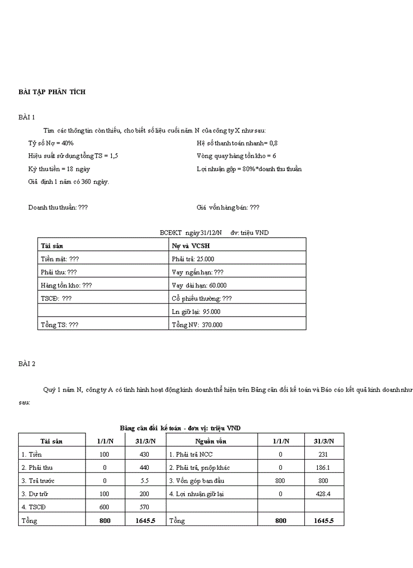 image for page Bài tập về thuế và các báo cáo tài chính