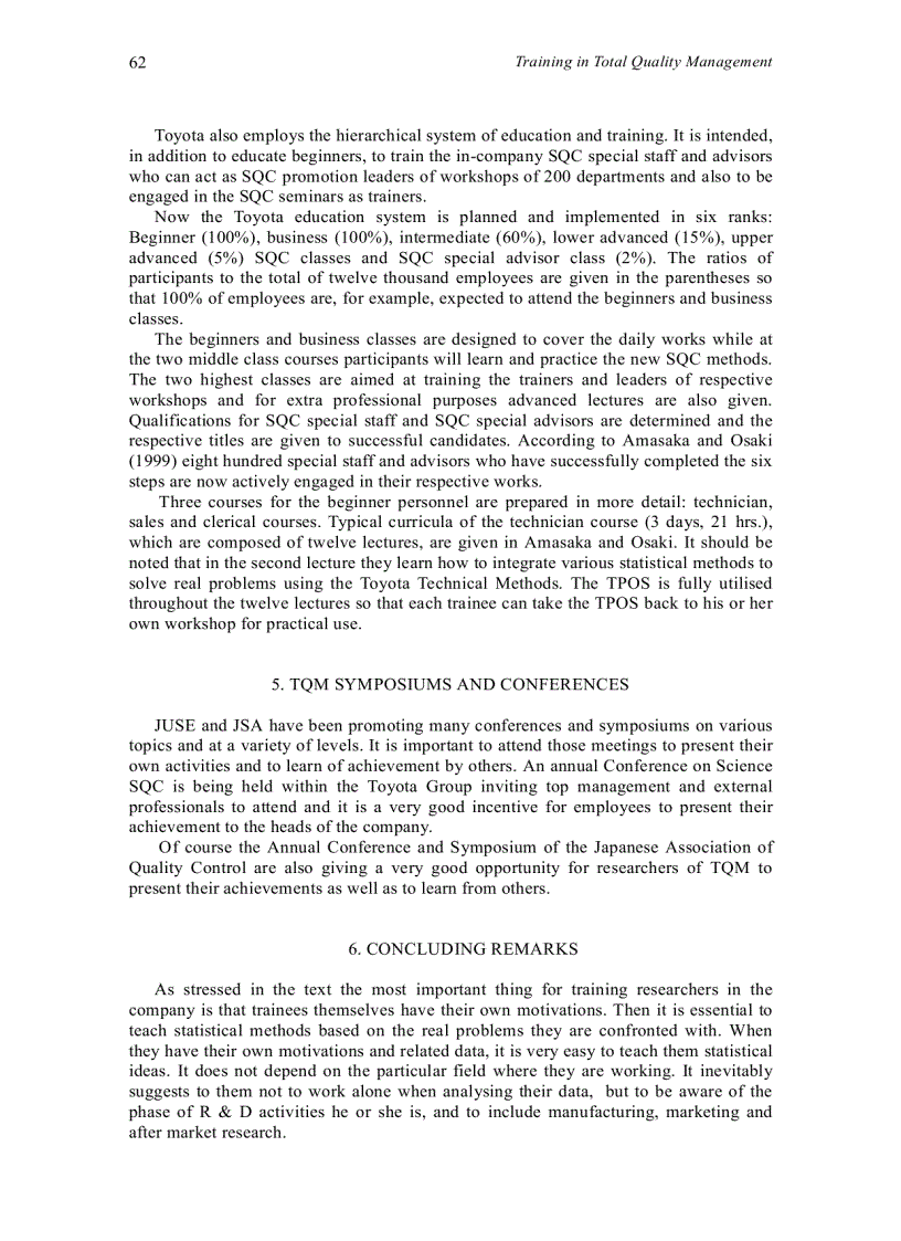 image for page Statistical training of researchers in total quality management The japanese experience