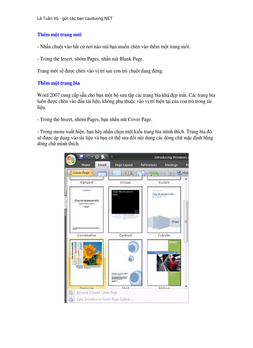 image for page Hướng dẫn sử dụng Word 2007