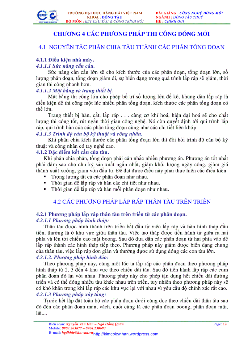 image for page Giáo trình công nghệ đóng mới tàu thủy đhhh