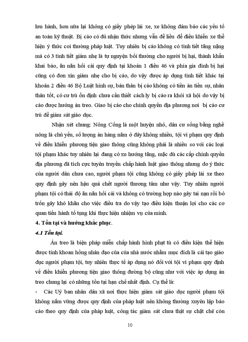 image for page Thực tiễn áp dụng án treo đối với tội vi phạm quy định về điều khiển phương tiện giao thông đường bộ trong mấy năm gần đây tồn tại và hướng khắc phục