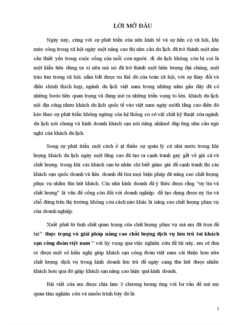 image for page Thực trạng và giải pháp nâng cao chất lượng dịch vụ lưu trú tai khách sạn công đoàn việt nam