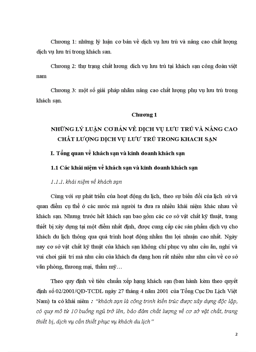 image for page Thực trạng và giải pháp nâng cao chất lượng dịch vụ lưu trú tai khách sạn công đoàn việt nam