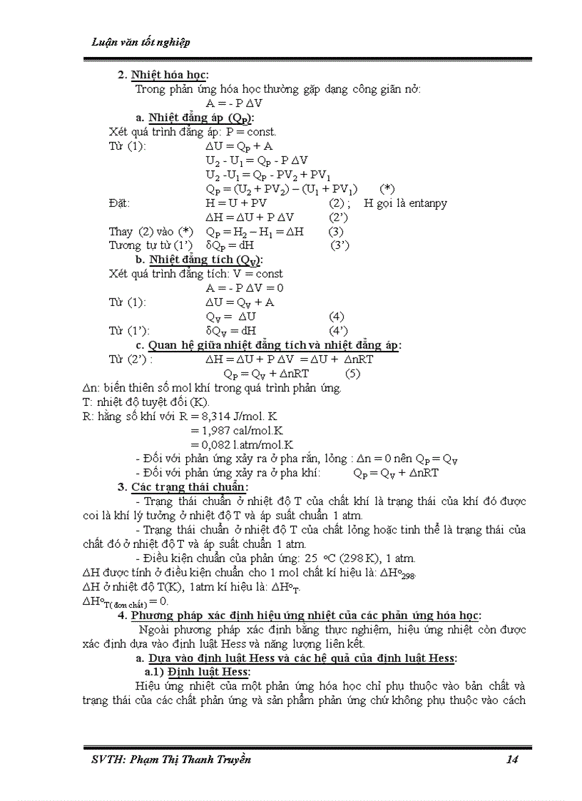 image for page Hệ thống hóa bài tập phần Hóa lý phục vụ bồi dưỡng học sinh giỏi ở trường THPT