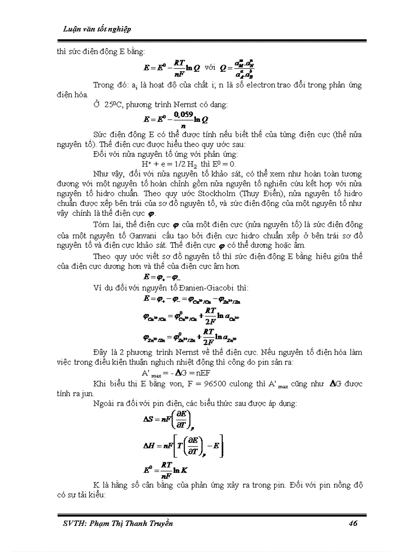 image for page Hệ thống hóa bài tập phần Hóa lý phục vụ bồi dưỡng học sinh giỏi ở trường THPT