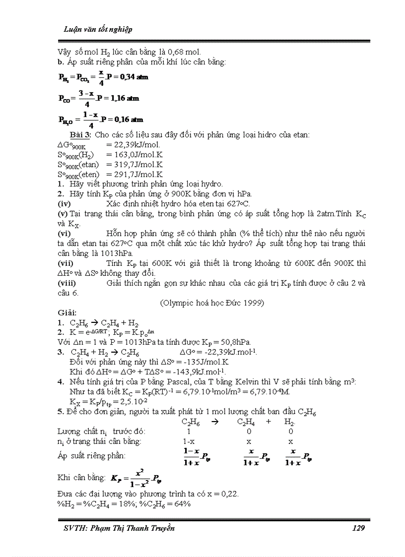 image for page Hệ thống hóa bài tập phần Hóa lý phục vụ bồi dưỡng học sinh giỏi ở trường THPT