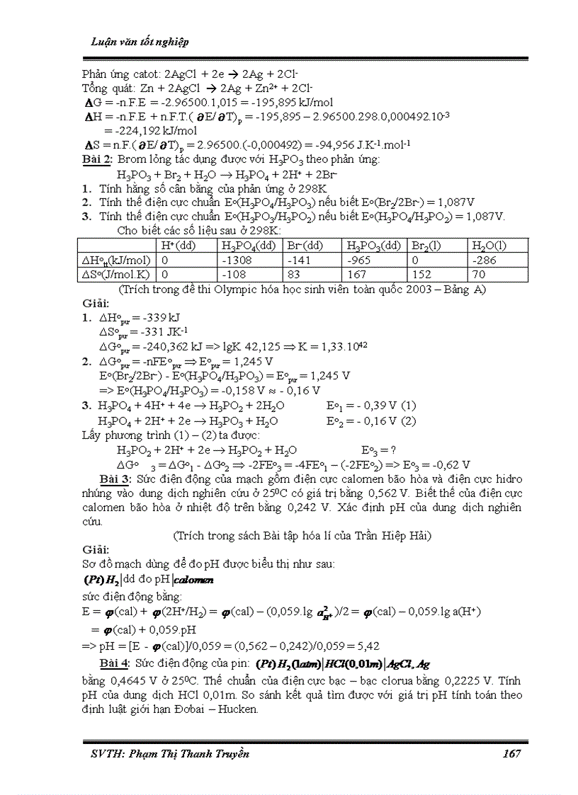 image for page Hệ thống hóa bài tập phần Hóa lý phục vụ bồi dưỡng học sinh giỏi ở trường THPT