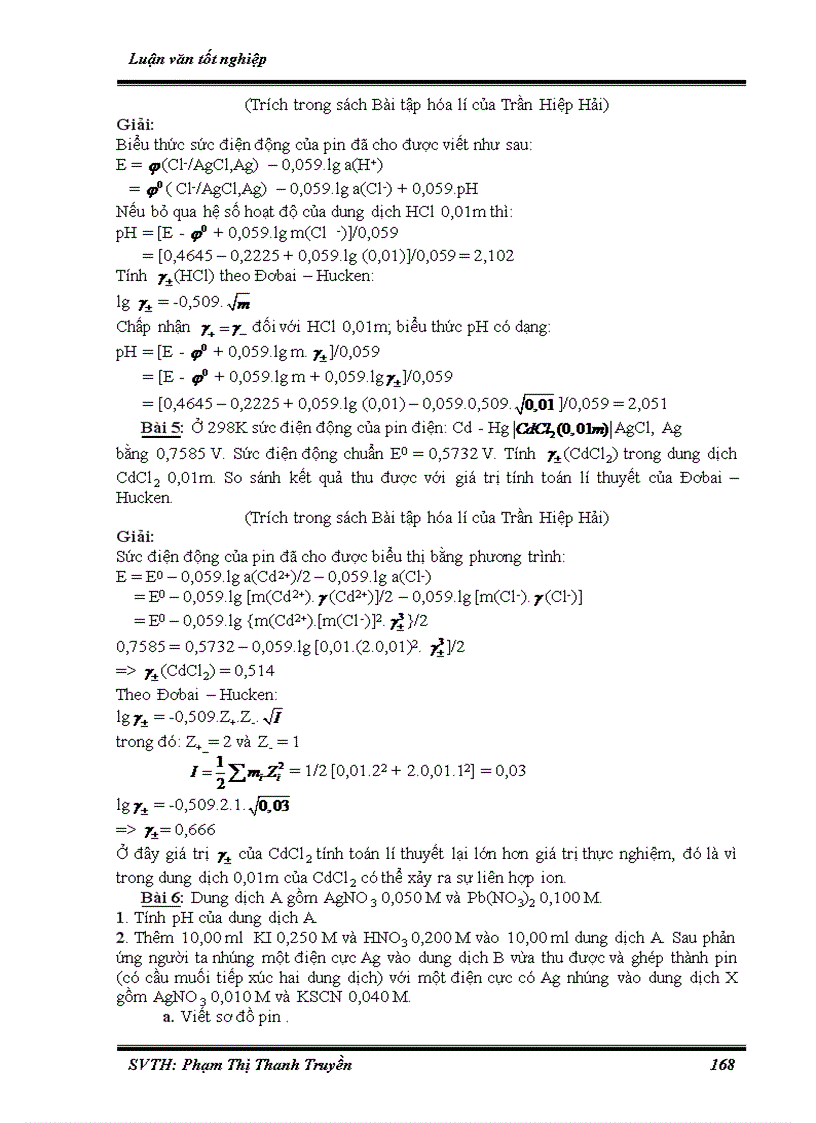 image for page Hệ thống hóa bài tập phần Hóa lý phục vụ bồi dưỡng học sinh giỏi ở trường THPT