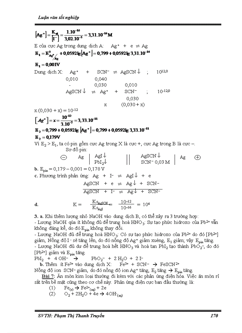 image for page Hệ thống hóa bài tập phần Hóa lý phục vụ bồi dưỡng học sinh giỏi ở trường THPT