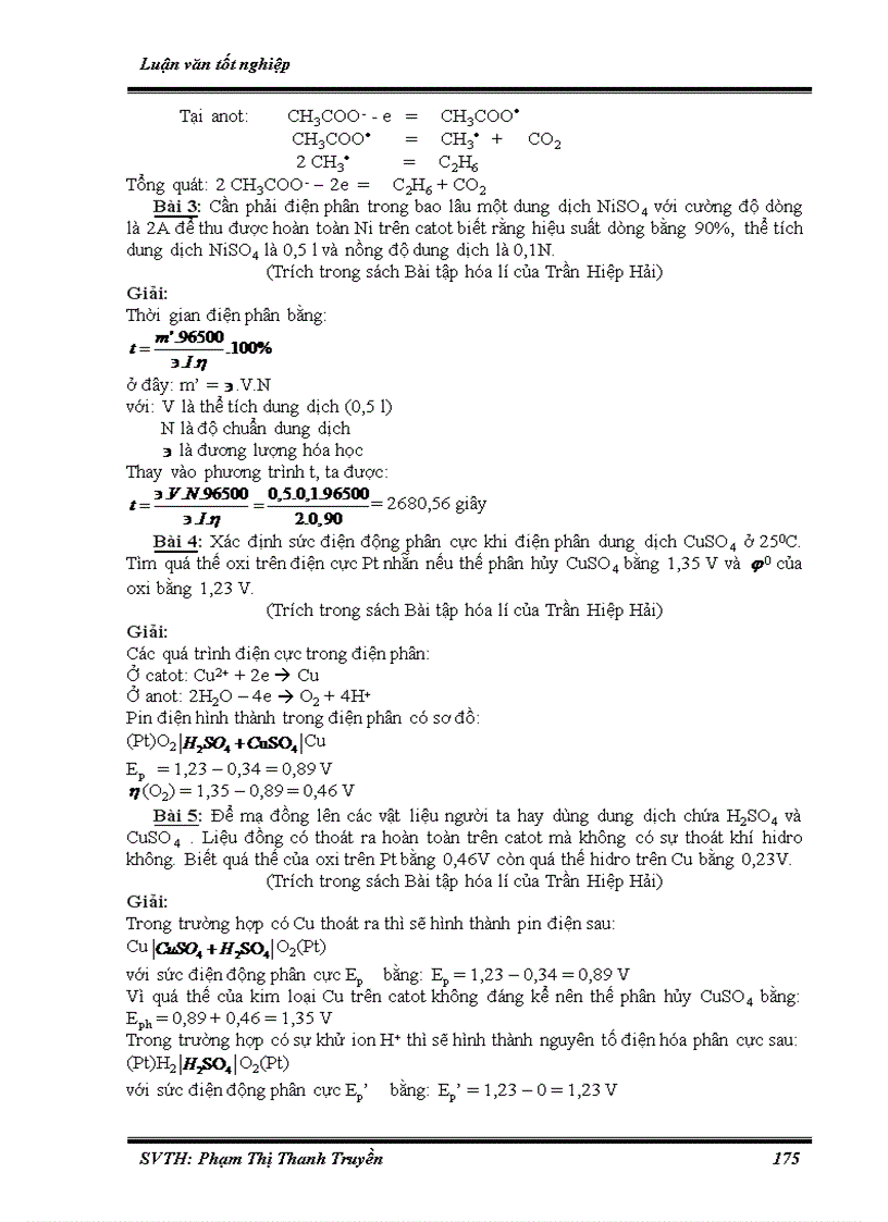 image for page Hệ thống hóa bài tập phần Hóa lý phục vụ bồi dưỡng học sinh giỏi ở trường THPT