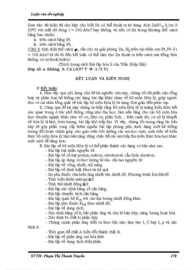 image for page Hệ thống hóa bài tập phần Hóa lý phục vụ bồi dưỡng học sinh giỏi ở trường THPT