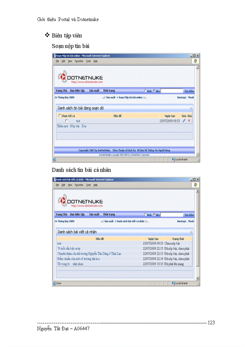 image for page DotNetNuke và portal ứng dụng của chúng